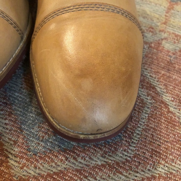 Aldo Light Tan Leather Oxford Cap Toe Dress Shoes 9.5 - Picture 4 of 10